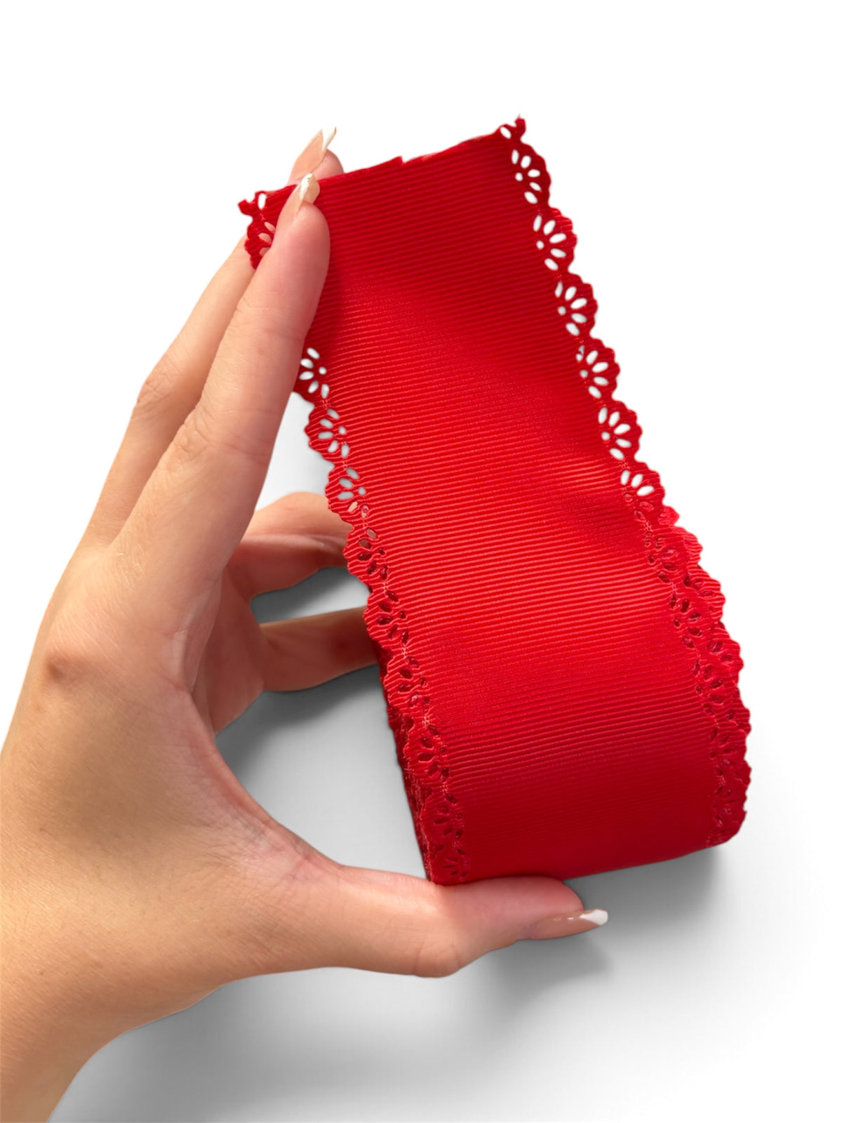 2.25” Red Grosgrain Scallop