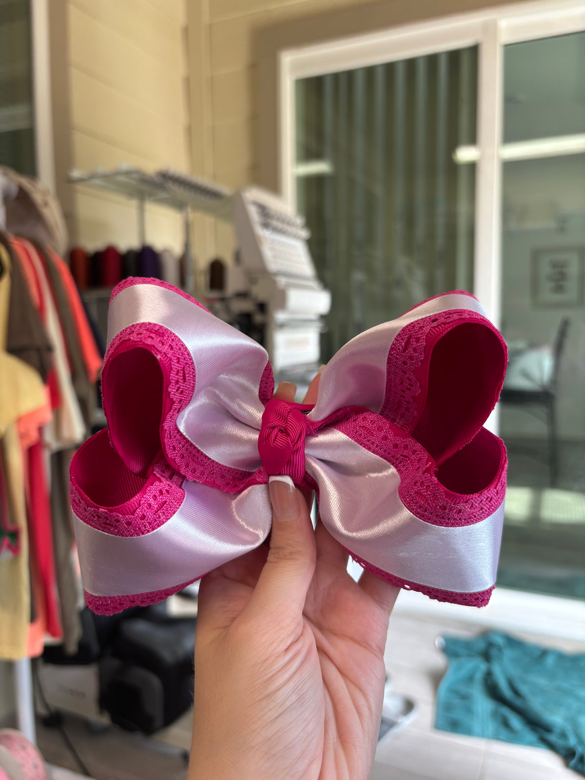 6” Pink w/ White Satin