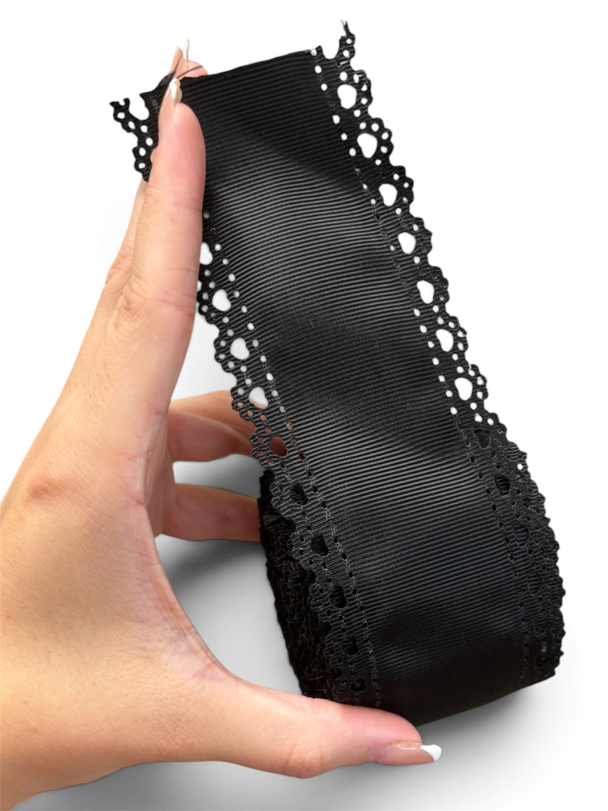2.25” Black Grosgrain Scallop