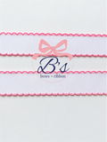 White w/ Pearl Pink Moonstitch