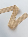 1.5” Tan Gingham Wavy Edge