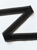 1.5” Corduroy Black Scallop Edge