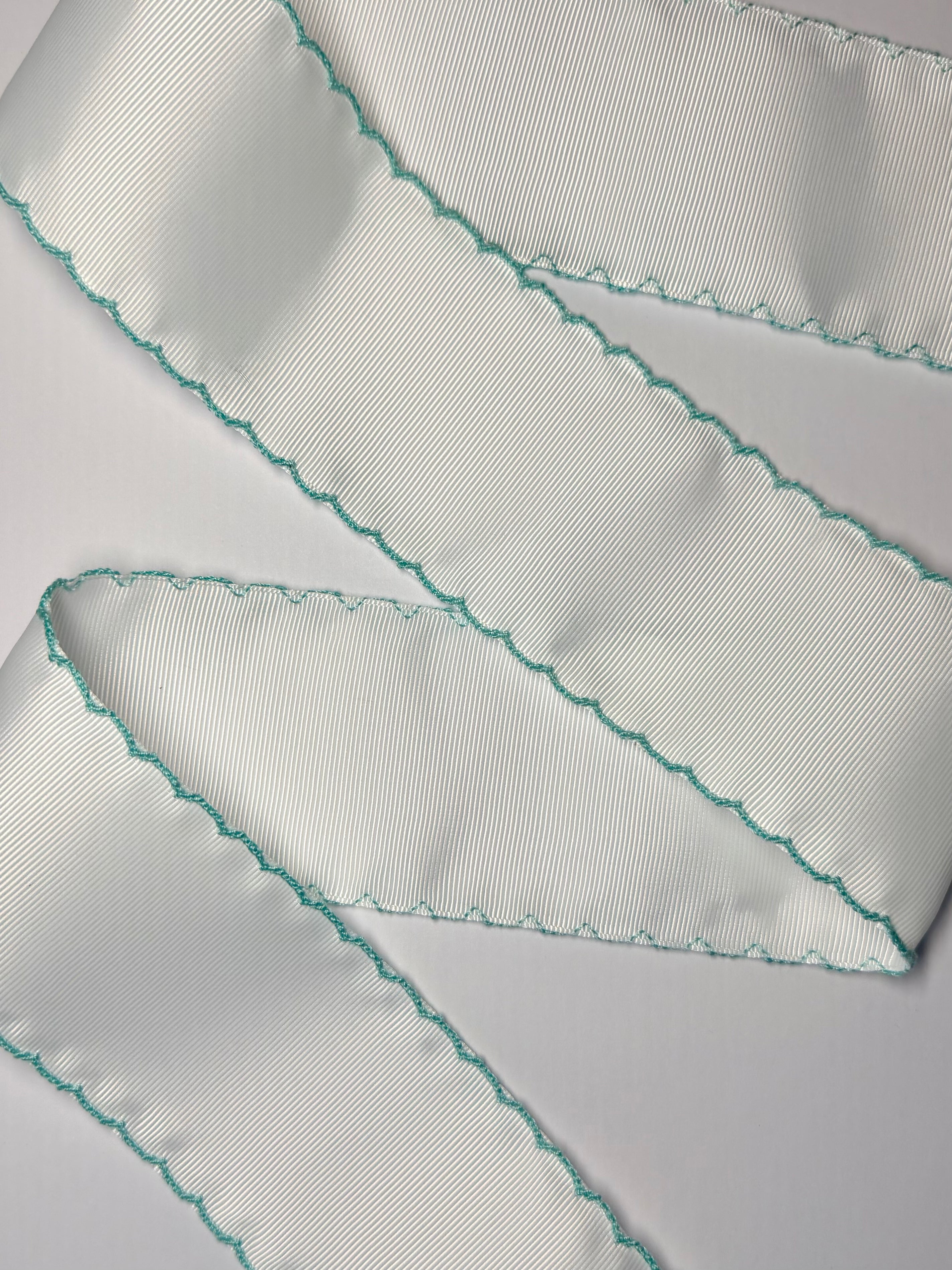 White Grosgrain with Tropic Moonstitch